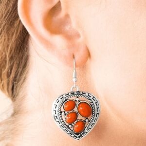 Paparazzi Red Orange Teardrop Earrings